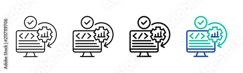 Continuous Optimization Icon Collection Different Style Outline