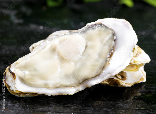 Fresh Opened Oyster with Milky Flesh Studio Food Photography
