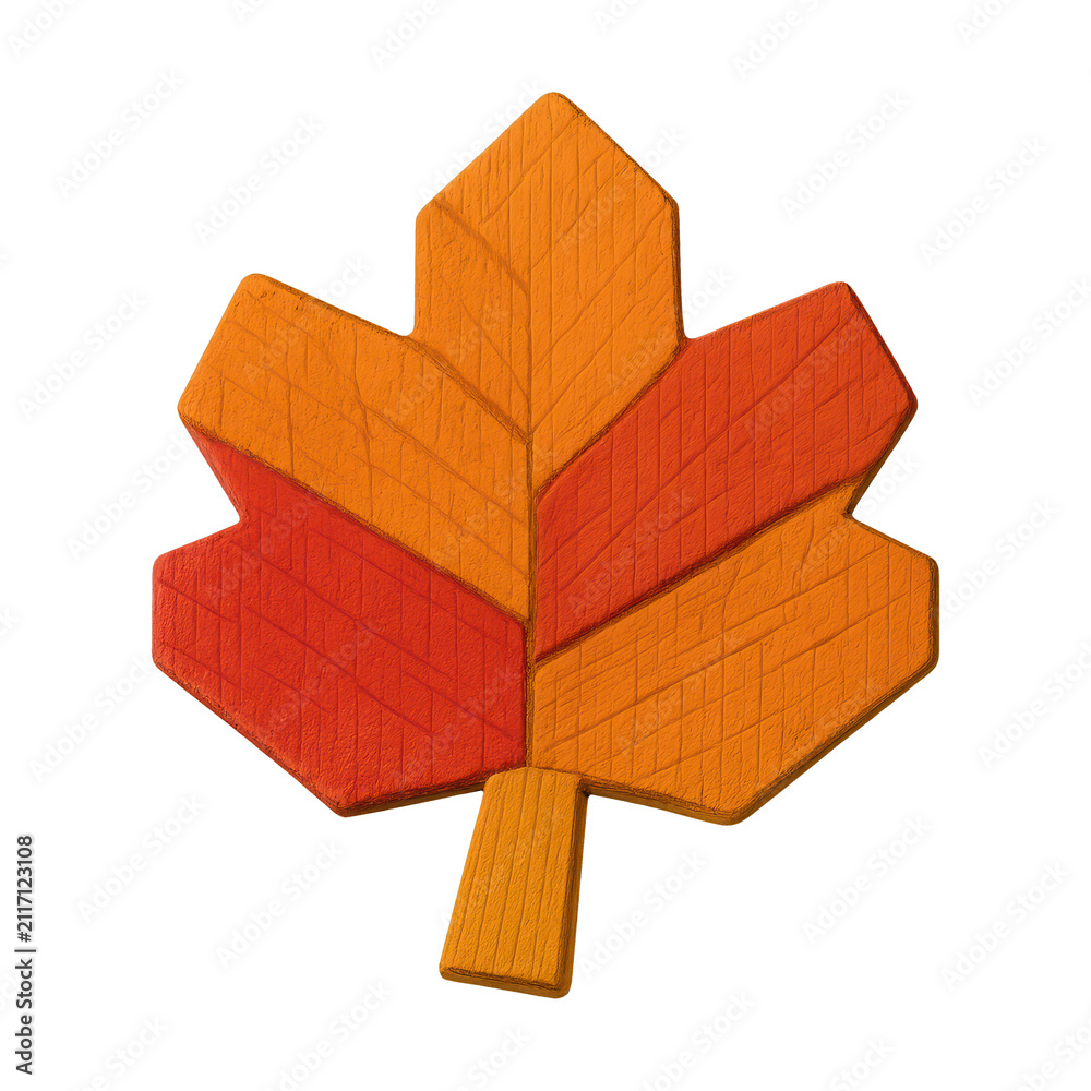 Obraz premium PNG Colorful autumn leaf illustration