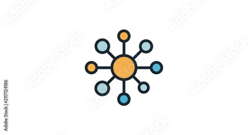 Obraz na płótnie Network connection symbol with nodes.