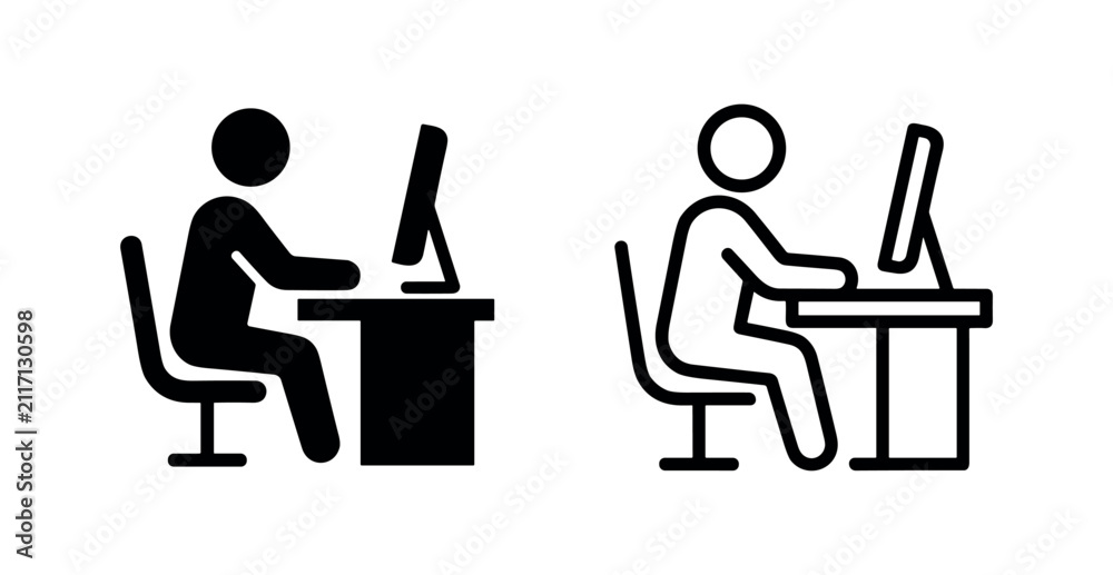 Fototapeta premium Office Work and Computer Programmer Icon