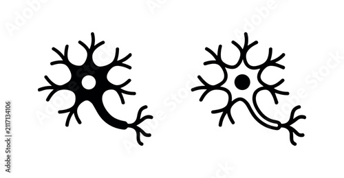 Quadro su tela Biological nerve cell and neuron icons