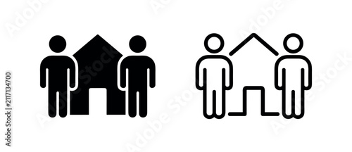 Cuadro en lienzo Family Home and Roommate Icons