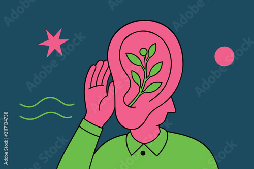 Person Listening to Nature's Growth