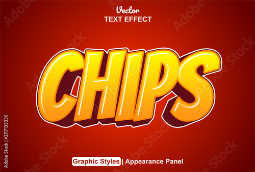 Text effect editable bold yellow orange typography on a bright red background.