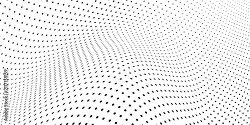 Modern illustration dotted halftone gradient texture. Vanishing polka dot abstract simple design modern
