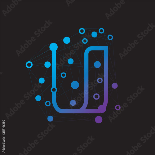 Modern Tech Letter U Logo Design