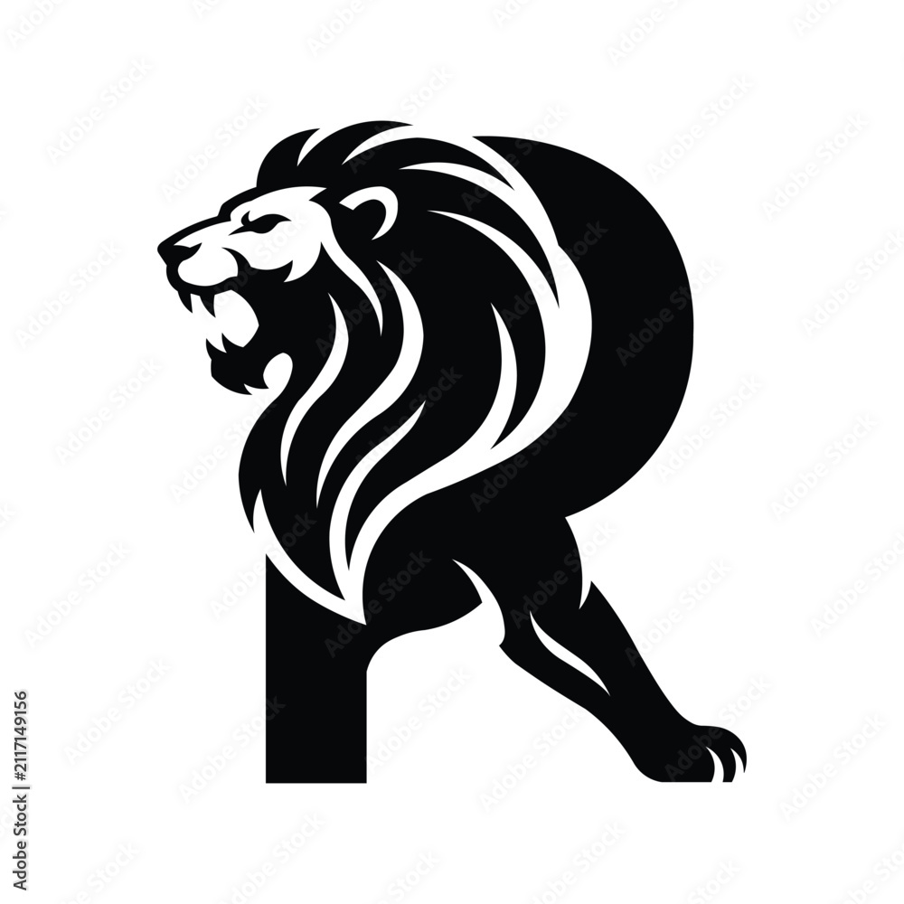 Obraz premium Royal Lion R Monogram Logo for Luxury, Security and Elite Brands