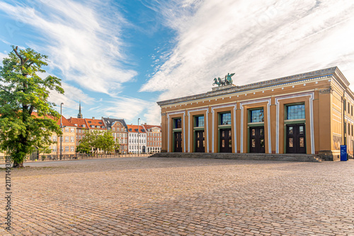View at the Museum building in the streets of Copenhagen in Denmark