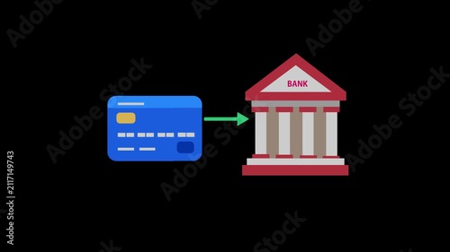 4k Card to Bank Money Transfer Animation
