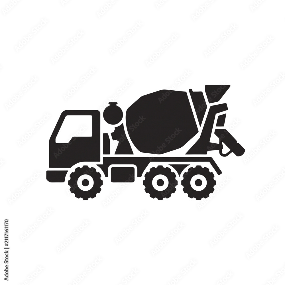 Fototapeta premium Heavy Cement Delivery Vehicle Silhouette
