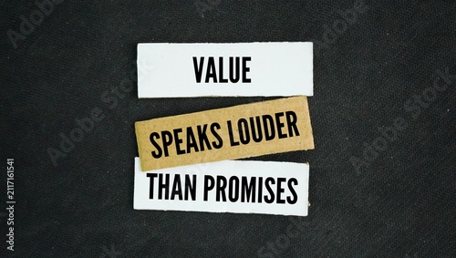 Bild auf Leinwand Inspirational and motivational words or quotes for success values ​​speak louder