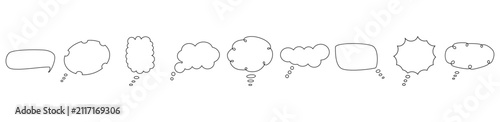 Hand Drawn Speech and Thought Bubble Outline Vector Collection