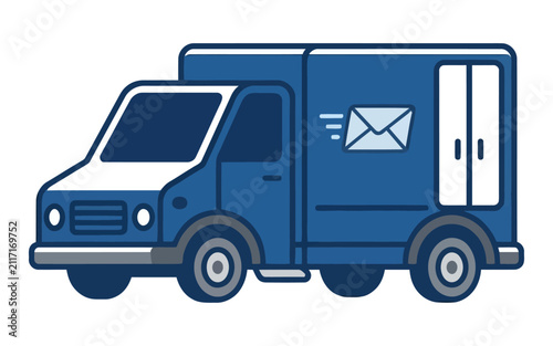 Mail Delivery Truck Vector Illustration