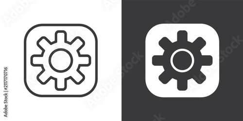 Obraz na plátne Vector illustration of gear settings icon in line and solid styles with settings