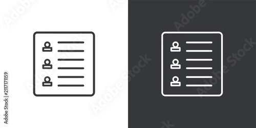Vector illustration of list with profile icons contacts directory document interface software