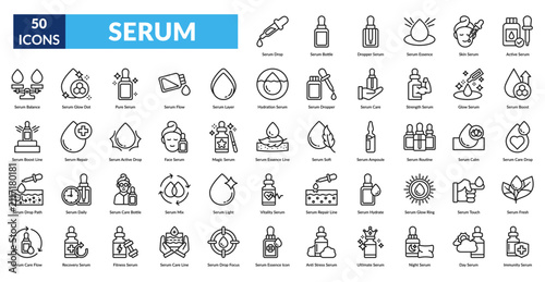 Foto Serum Line Icon Set