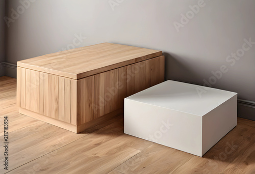 Modern wooden storage bench...