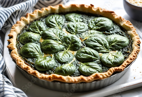 Savory spinach quiche with ...