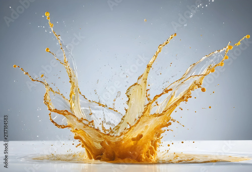 Dynamic orange liquid splas...
