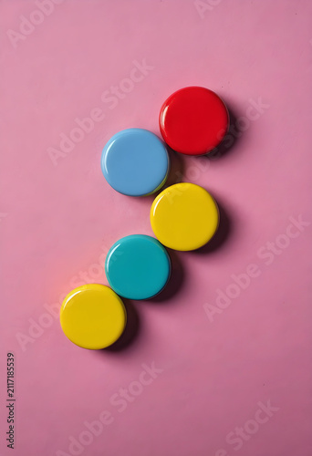 Colorful round magnets arra...