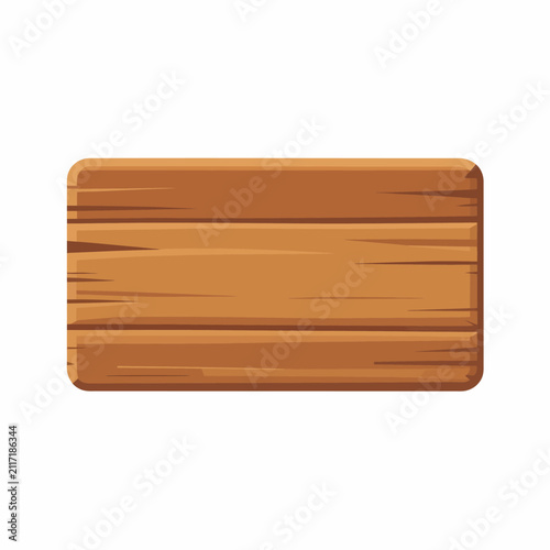 Rectangular wooden sign with horizontal planks, wood grain texture, and rounded corners