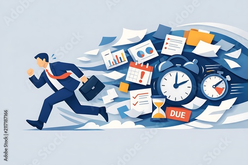 仕事と時間に追われる人