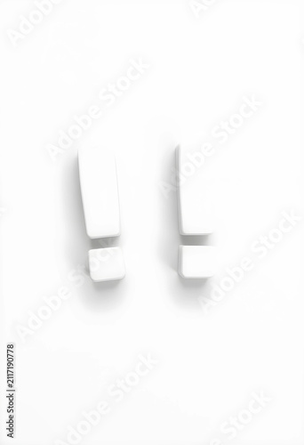 Two white three dimensional...