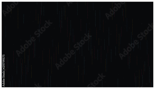 Colorful digital data stream background with falling binary number codes.