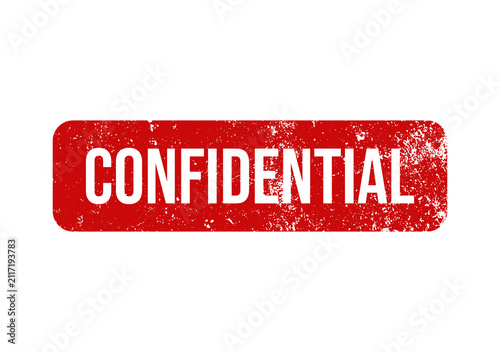 Red grunge rubber stamp with the word confidential isolated on a white background for secure document marking