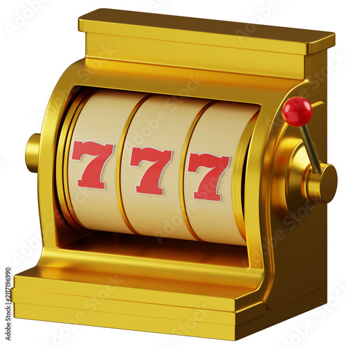 Golden Slot Machine with Lucky Sevens