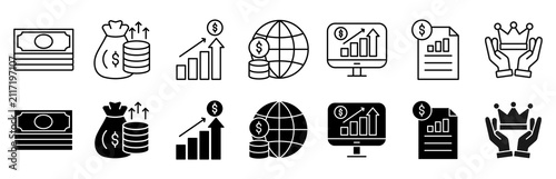 Cash flow icon set. contain money and income vector illustration concept