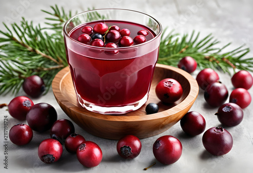 Glass of cranberry juice wi...