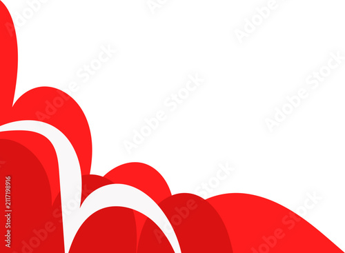 Abstract Red Wave Corner Border Design