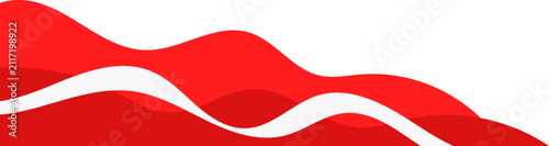 Red and White Abstract Wavy Banner Element