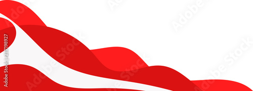 Red abstract wavy background on white