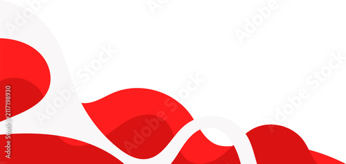 Abstract Red and White Wave Background