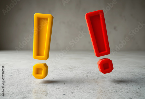 Red and yellow exclamation ...