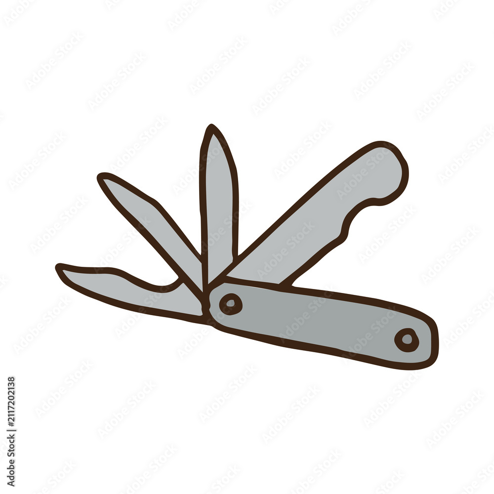 Cuadro en lienzo Multitool Pocket Knife Vector Illustration