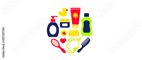 Obraz na płótnie Children's Bath Time Essentials Circle Collection