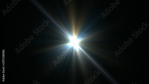 Konstfotografi Bright starburst radiates against pitch-black background