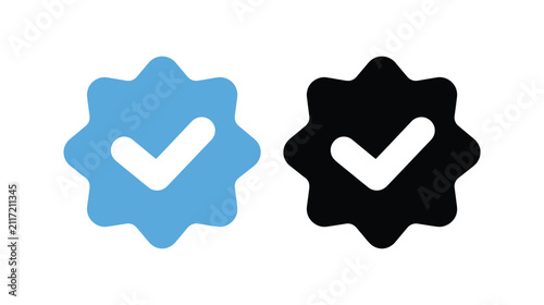 Checkmark icon vector illustration in blue 3D style with verified