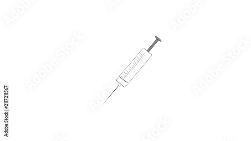 Fotografie Illustration of medical syringe isolated on white background for healthcare concepts