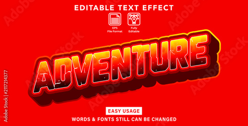 Editable graphic text effect adventure styles