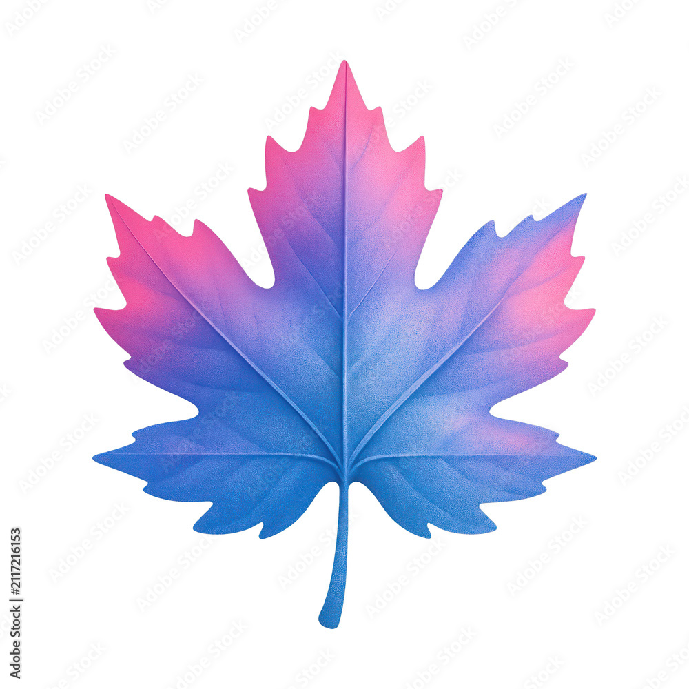 Obraz premium PNG Gradient maple leaf illustration