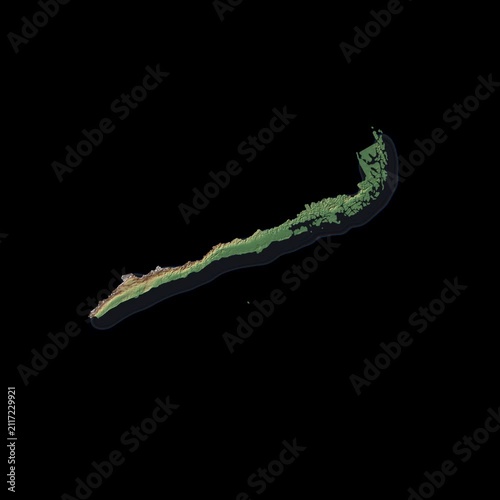 Chile Rotating 3D Relief Map Seamless Loop, Alpha Channel 4K