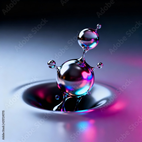Liquid Mercury Cells: Cyberpunk Chiaroscuro Macro