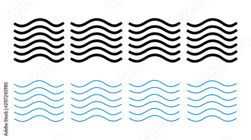 Wave vector icon line graphic pattern set with abstract, movement