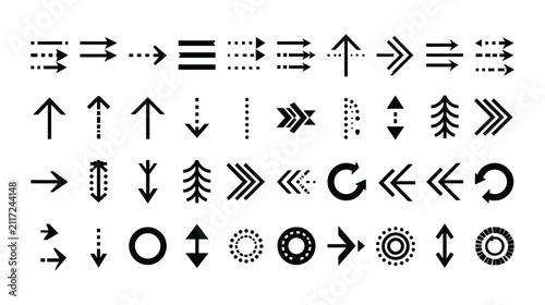 Arrow icon set showing diverse directional pointer symbols