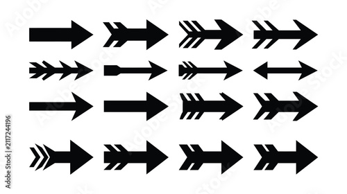 Arrow icon set featuring orange directional navigation symbols